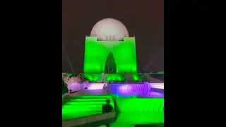 Mazar e Qaid lighting up with green lights