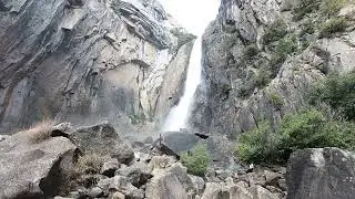 Lower Yosemite Falls in Winter | Natural Waterfall Ambience at Yosemite