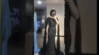 Black Handmade Beading Mermaid Evening Gowns, Dress like A Star