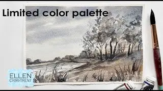 Watercolor Limited color palette for Landscapes