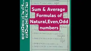Sum & Average formulas of natural, even, odd numbers🔢🧮 #maths #average #shorts #numbers