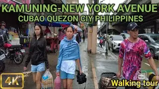 Street Scene in Cuboa|Walking from Kamuning to New York Avenue Cubao Quezon City Philippines [4K]