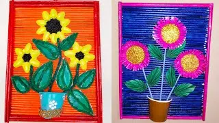 easy and beautiful wall hanging craft ideas//Two beautiful wall hanging//paper roll wall hanging 💡