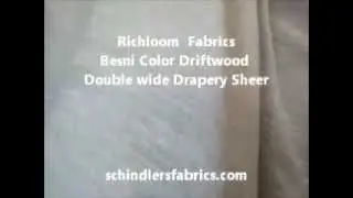 Extra Wide Sheer Drapery Fabric Besni color Driftwood