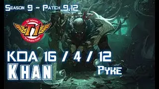 SKT T1 Khan PYKE vs JAYCE Mid - Patch 9.12 KR Ranked
