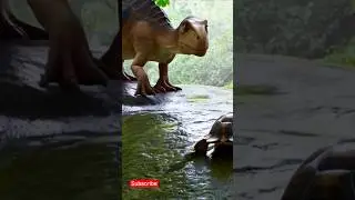 dinosaur and tortoise #dailytrends #cartoon #explorevideos #animals #mustseevideos #aigenerated