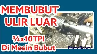 Mengedrat &frac34;*10 TPI di Mesin Bubut Kaleng Motor 1 Phase (Part 1) #shorts #belajarmesinbubut