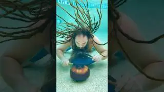 Which One Sounds Better??🛸🤷&zwj;♂️🛸 #underwater #water #pool #drums #dreads #summer #asmr #percussion