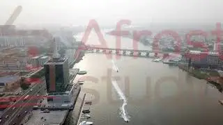 Scenic aerial view of Lagos Island SKyline