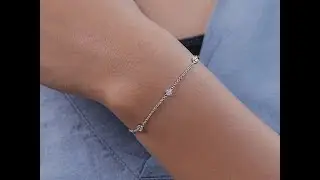 Lab Grown Round Diamond Station Chain Bracelet