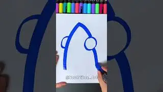 Drawing, But The Dark Blue Marker is HUGE! Very Satisfying! (#shorts)