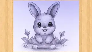 Cute Bunny Pencil Shading Drawing | Easy Rabbit Sketch for Beginners