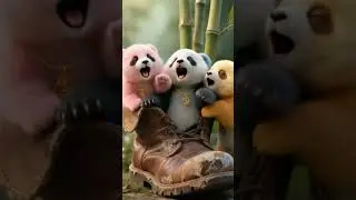 Little 🐼 #shorts #panda #cute #funny #happy #sleep #shoes #forest #animals #pets #lucu