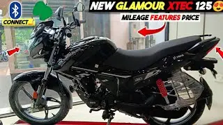 HERO GLAMOUR XTEC 125 New Bs7 Model 2024 Black Colour Review😍| Glamour Xtec Features Price Mileage??