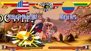 @vsavj: MasterChief982 (US) vs Alejo Art (CO) [Vampire Savior vsav Fightcade] Aug 30