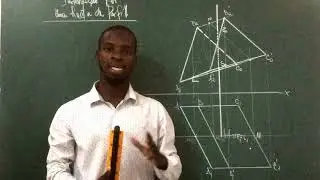 Intersecção de Recta de Perfil com  um Prisma Triangular Obliquo Assente no Plano de Frente