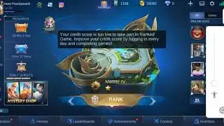 Mobile legends (Credit low score can not play Rank full video in description)
