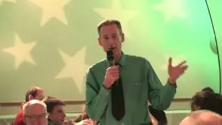 Peter Tatchell speaks at the Green Party 40th anniversary party