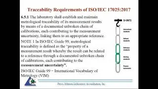 Metrological Traceability of ISO/IEC 17025:2017 along with those specified in PJLA