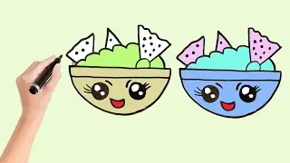 Cute Food Nachos Kawaii drawing and coloring #Nachoscoloring  #Kawaiidrawing #fooddrawing