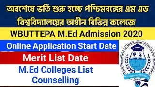 WBUTTEPA M.Ed Admission 2020 Notice | wbuttepa m.ed college list
