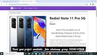 Mobile Comparison Website using PHP & MySQL | Final Year Project with Report + Source Code