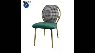 Elegant Velvet Dining Chair with Gold Metal Legs and Tufted Seat