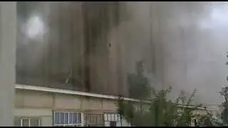 пожар в 11 микр. Актобе 07.08.12 начало