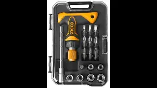 INGCO 24 Piece T-Handle Wrench Screwdriver Set, HKSDB0188