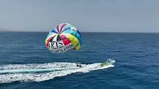 DJI Mavic 3 Pro water sports drone footage Parasailing Analipsi Crete