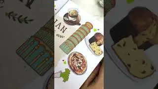 Bujo Bites : Exploring Italian Cuisine in Bujo Art Journaling || Food theme || Neorah #shorts #art