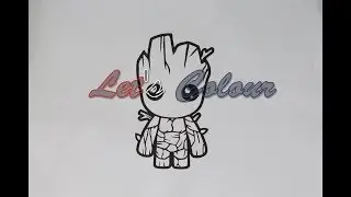 Lets Colour Groot Avengers Superhero Coloring Page | wu23