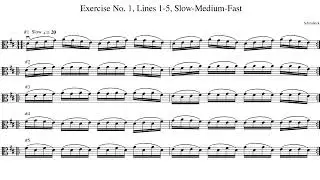 Schradieck Exercise No. 1, Lines 1-5, Viola, Slow-Medium-Fast