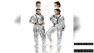 Adult Silver Spacesuit Astronaut cosplay Set Halloween Carnival Party Dress up Birthday Gift