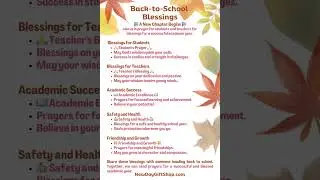 Back to School Blessings - Prayer for Students & Teachers #backtoschool #prayers #blessings