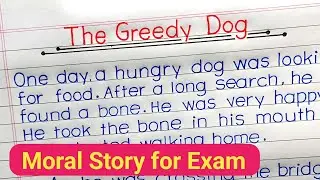 The Greedy Dog | English Moral Story| Short Story For Exam |