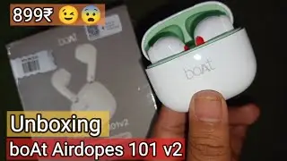 Unboxing 🔥 boAt Airdopes 101v2 Smoke White 🎧 | 35H Battery ⚡ ENC Mic 🎤 Fast Charging ⚡ Flex Fit!