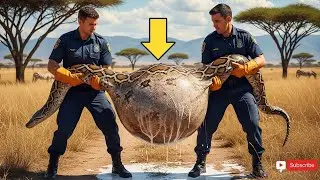 Emergency Rescue Team save Mother Leopard Trapped by Giant Python: A Daring Animal Control Rescue