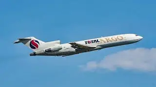 🔊 [AUDIO] LEGENDARY BOEING 727 ENGINES JT8D PLANE TAKING OFF TOTAL CARGO