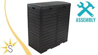 Sunnydaze 78-Gallon Patio Trash Can with Lid - Black - Double-TST-776