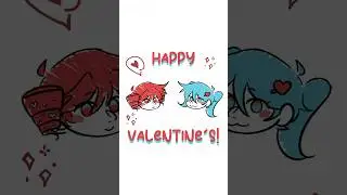 Hatsune Miku and Teto wish you a Happy Valentine's Day 💙❤️ #drawing #animation #vocaloid