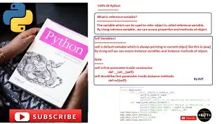 What is reference variable in python | What is the role of self variable