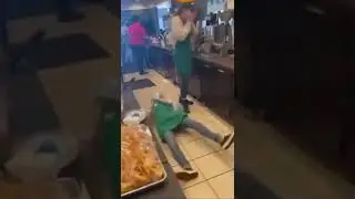 A Starbucks employee FALLS trying to carry a trash bag!! #shorts