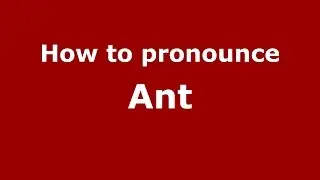 Как произносится Ant (американский английский/США) - PronounceNames.com