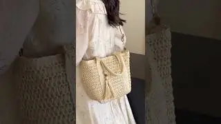 Handwoven Straw Tote Bag | Boho Beach Shoulder Bag | Chic Woven Handbag with Tassel