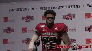Arkansas State defensive players on a 28-27 victory over Coastal Carolina