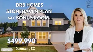 DRB BUILD HOME - STONEHAVEN PLAN w/ Bonus Room 913 Wild Pine Ct. Duncan, SC 29334 Walkthrough, Обзор