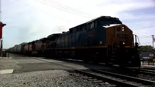 5/27/23; triple railroad power heads through Swanton, OH