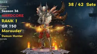 Season 36 HARDCORE  RANK 1  Marauder  Demon Hunter  GR 150.