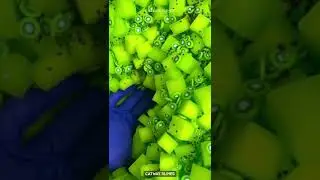 🥝🧊🥝 KIWI CUBES SATISFYING SLIME ASMR